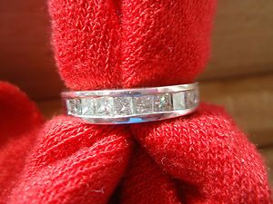 Caret Princess Cut Diamond Band Ring