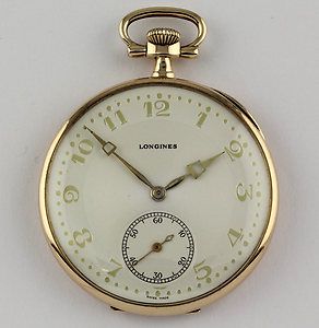 Hochfeine Longines Taschenuhr 14k Gold 1916 HJW FRACK Uhr Pocket Watch 