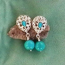 Carolyn Pollack Relios Blue Turquoise Earrings