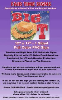   Sign   Great for Concession Trailers, Carts, Stands or Restaurants