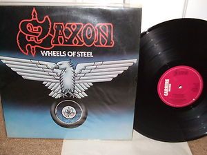 Saxon Wheels of Steel 1980 Plum Carrere Motorcycle Man Freeway Mad EX 