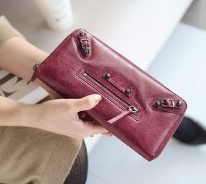 New Premium Sheepskin Motor Classic Wallet Women`s Ladies Handbag 