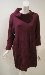 Style Co Woman Plus Size Plum Button Neck Sweater Dress $49 New