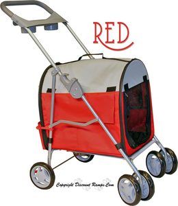 NEW RED FOLDING CAT STROLLER CARRIER DOG STROLLERS CATS (PET STR 9 RED 