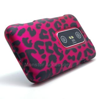 Pink Leopard Rubberized Hard Case Cover for HTC EVO V 4G Virgin Mobile 