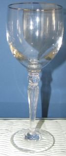 Waterford Carleton Wine Glass Goblet Platinum Silver Rim