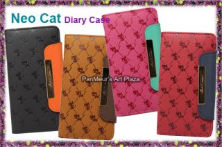 Samsung Galaxy S2 i9100 Cell Phone PU Leather Case Cover Neocat Wallet 