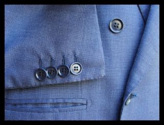 Bespoke A. Caraceni Milan Custom Dark Blue Wool Blazer Jacket Sz L 