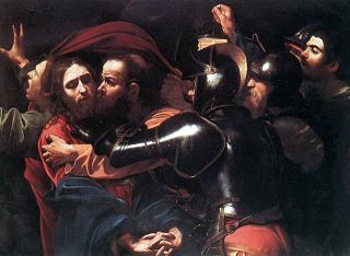Taking of Christ 1598 Caravaggio repro oil painting