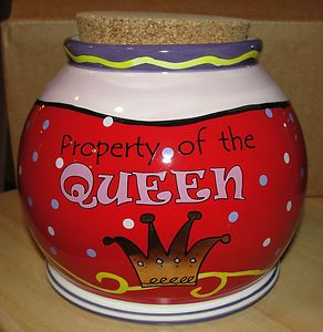 Ganz Bella Casa Ceramic Storage Jar w Cork Lid Property ofthe Queen 