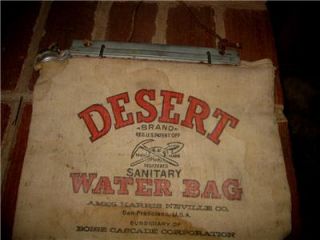   Flax Radiator Water Bag Desert Boise Cascade Amos 1940s Canvas