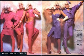 1985 North Beach Leather Cindy Crawford Carol Alt magazine ad