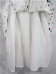 Jessica Howard Teal Turquoise Brown Tan White Polka Dot Cotton Dress 