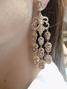 18K Yellow Gold Caroline Dadlani 8 CTW Diamond Chandelier Earrings 