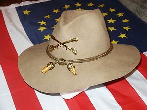   War Confed Indian Wars Spanish American War Officer Cavalry Slouch Hat