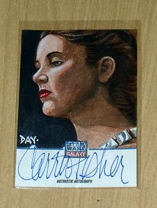   Wars Galaxy 7 Sketch A Graph David Day Carrie Fisher Autograph