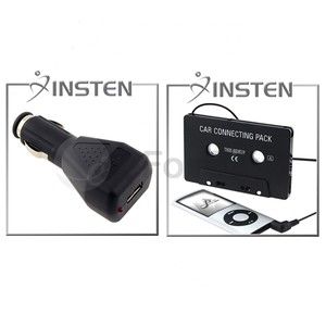 INSTEN CAR CHARGER CASSETTE ADAPTER For iPhone 5 4 4S 3G 3GS IPOD NANO 