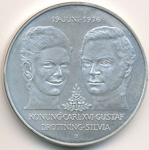   Silver 50 Kronor Wedding of Carl XVI Gustav and Silvia uncirculated
