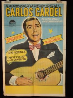Carlos GARDEL Tango Las Luces de Buenos Aires Argentine 1sh Movie 