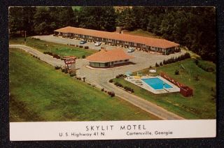 1960s Old Cars Skylit Motel Topham Cartersville GA PC