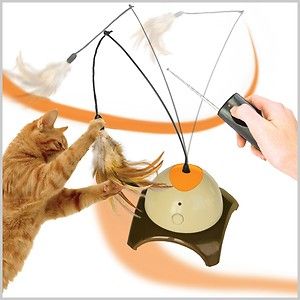   remote Controlled Cat Toy Feather Scratch Post Scratching Condo