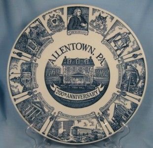 Vintage Allentown PA Dinner Plate Kettlesprings Kilns O