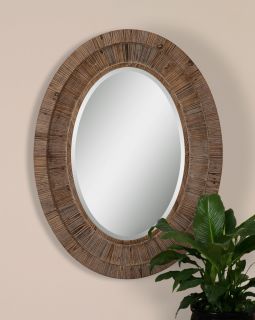 carrollton oval large natural wood wall mirror