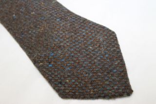 cenci tie 100 % wool made in italy main color brown blue width at 