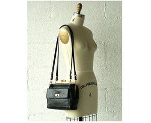 CC Skye Bette Paige Black Leather Bag Gold Frame and Bullet Accents $ 