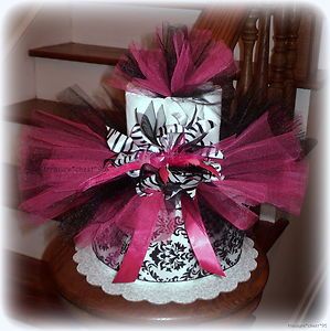   Zebra Tutu Diaper Cake Baby Shower Centerpiece Gift Girl Ribbon