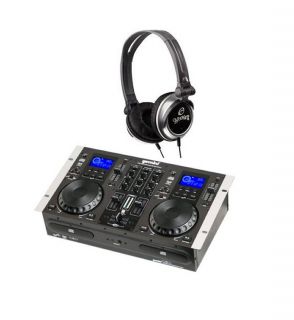gemini cdm 3200 dual dj cd player mixer headphones brand new auth 