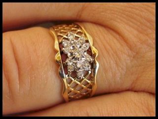 Vintage Mid Century Diamond Ring 14k Yellow Gold