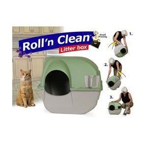 Omega Paw Self Cleaning Cat Kitty Litter Box Roll Away Large Green 