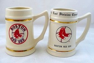 Vintage Boston Red Sox 1975 East Division Champions Mugs Steins 