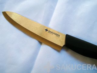   Professional Ceramic Knife 6 Set Titanium Gold Santoku Knives