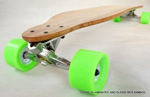   Longboard Skateboard V Lam Bamboo and Fiberglass Carver Cruiser