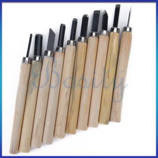 10pc Wood Carving Hand Woodworker Skew Chisels Tool Set