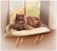 Deluxe Kitty Sill Cat Window Perch with Bolster Unheated