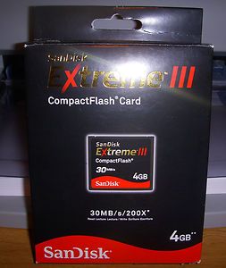 4GB Sandisk Compact Flash CF Memory Card Extreme III Brand New Sealed 