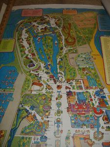 CEDAR POINT AMAZEMENT PARK POSTER MAP ABOUT 1981 23 BY 33 