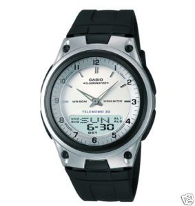 Casio Combo Data Bank Resin Watch, Black Resin, 50 Meter WR, Low Ship 