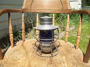 railroad lantern dressel arlington N.J. PRR blue globe WORKS