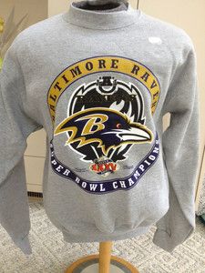 Baltimore Ravens Super Bowl XXXV Champions Sweatshirt Boys XL 18 20 w 