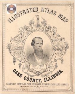 Cass County Illinois 1874 Atlas Genealogy history IL land owners