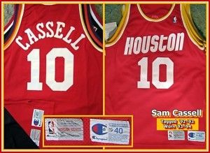Sam Cassell 1993 94 ROOKIE Game Worn Houston Rockets Jersey Fl 