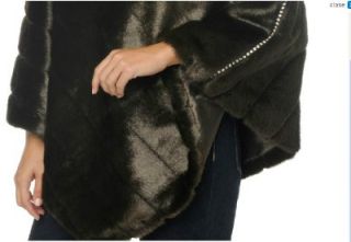 Womens Faux Fur Mink Poncho Wrap Cape Jacket Plus 2X