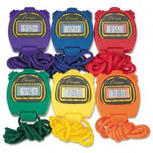 Champion Sports Timer Stopwatch Set of 6 in Assorted Colors