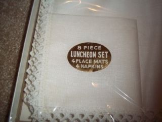 Vintage Irish Linens Luncheon Set in Original Box SEALED Placemats 
