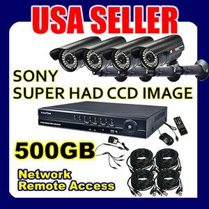   Channel Outdoor Sony CCD Security Camera System with 500GB HDD USA