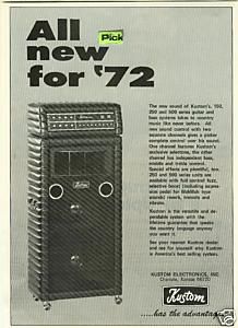 Kustom Amps Chanute Kansas RARE 1971 Promo Advert